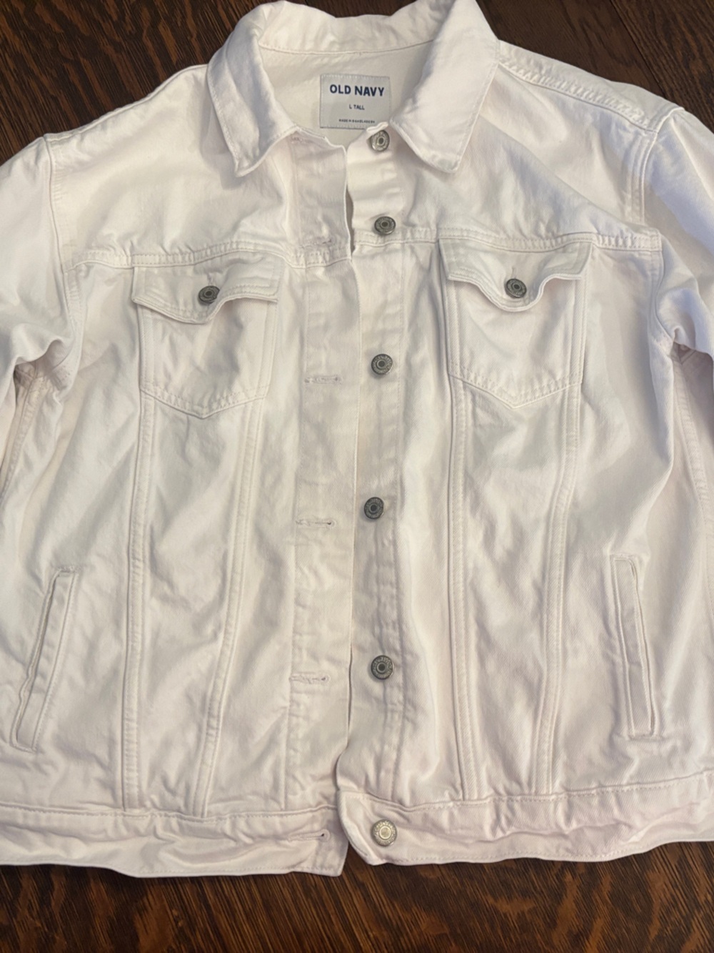 Old Navy White Denim Jacket with Button Front